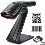 Qoltec Precise Wireless Barcode Scanner 1D 2D + Scanner Stand  | QR | EAN | USB