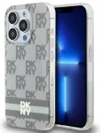 DKNY DKHMP14LHCPTSE kietas dėklas, skirtas iPhone 14 Pro 6.1" smėlio|beige IML Checkered Mono Pattern & Printed Stripes MagSafe