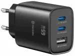 Swissten Edge Tīkla Lādētājs 2x USB-C PD 65W + USB-A QC 18W Melns