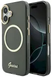 Case Guess IML Script Metal MagSafe Aizsargapvalks priek&scaron; iPhone 17 / melns