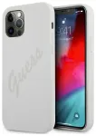 Guess GUHCP12LLSVSCR Script Vintage Aizsargapvalks priek&scaron; iPhone 12 Pro Max 6,7" / krēmkrāsas