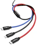 Baseus USB3w1 USB-C / Lightning / Micro 3,5A 0,3m USB kabelis / melns