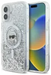Karl Lagerfeld KLHMP16MLGKISGH Aizsargapvalks priek&scaron; iPhone 16 Plus 6.7" transparent Liquid Glitter Karl Head Mag