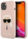 Karl Lagerfeld KLHCP13SSLKHLP Hardcase Silicone Karl`s Head Aizsargapvalks priek&scaron; iPhone 13 mini 5,4" / gai&scaron;i rozā