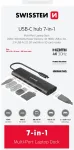 Swissten Daudzportu klēpjdatora dokstacija USB-C Hub 7in1 USB-C 100W / HDMI 4K / USB-A 3.0 / 2x USB-A 2.0 / SD / MicroSD
