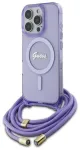 Guess GUHMP16LHCTSGNSU Hardcase Crossbody Cord Script MagSafe Aizsargapvalks priek&scaron; iPhone 16 Pro 6.3" / violets