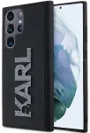 Karl Lagerfeld KLHCS23L3DMBKCK 3D Rubber Glitter Logo Aizsargapvalks priek&scaron; Samsung Galaxy S23 Ultra S918 / melns