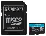 Kingston Canvas Go! Plus 64 GB microSDXC (Black, UHS-I U3, Class 10, V30, A2)
