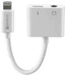 4smarts Adapter rozdzielający Lightning  na Lightning + 3.5mm AUX biały/white 468673