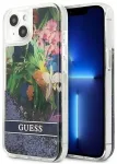 Guess GUHCP13SLFLSB iPhone 13 mini 5,4" niebieski|blue hardcase Flower Liquid Glitter
