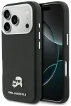 Karl Lagerfeld HC MAGSAFE PU FW W/ K&C HEAD PIN telefono dėklas iPhone 17 Pro Max juodas