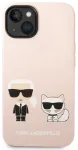 Karl Lagerfeld MagSafe Compatible Liquid Silicone Karl and Choupette Case Aizsargapvalks priek&scaron; iPhone 14 Plus / rozā