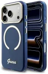 Case Guess IML Script Metal MagSafe Aizsargapvalks priek&scaron; iPhone 17 Pro / zils