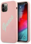 Guess GUHCP12LLSVSPG Silicone Vintage Hardcase Aizsargapvalks priek&scaron; iPhone 12 Pro Max 6.7" / zaļ&scaron; rozā