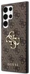 Guess PU 4G Metal Logo Case Aizsargapvalks priek&scaron; Samsung Galaxy S23 Ultra / brūns