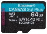 Kingston Canvas Go Plus MicroSDXC atminties kortelė 64GB