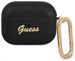 Guess case for AirPods Pro GUAPSASMK black Saffiano Script Metal Collection