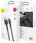 Baseus Cafule Lightning USB Kabelis 2A 3m / melni sarkans