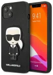 Karl Lagerfeld KLHCP13SOKPK Saffiano Ikonik Karl`s Patch Aizsargapvalks priek&scaron; iPhone 13 mini 5,4" / melns