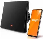 Qoltec Smart 1-Gang Light Switch | Wi-Fi | Timer | Tuya | Smart life | Black