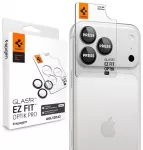 Spigen Glas.tR EZ Fit Optik Pro kameros apsauginis stiklas telefonui iPhone 18 Pro | iPhone 18 Pro Max pilkas su montavimo rėmeliu (2 vnt.)