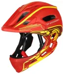 Wozinsky Kids' Full Face Bike Helmet with USB Rear Light S - Red and Yellow