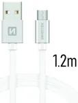 Swissten Textile Universāls Micro USB Datu un Uzlādes Kabelis 1.2m