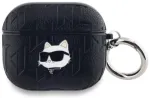 Karl Lagerfeld PU Embossed and Choupette Head Case Austiņu Maciņ&scaron; Apple AirPods 3