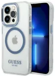 Guess GUHMP14LHTRMB Metal Outline Magsafe Hard Case Aizsargapvalks priek&scaron; iPhone 14 Pro 6,1" / zils