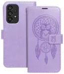 MEZZO dreamcatcher knyginio tipo telefono dėklas Samsung Galaxy A12 (A125) | M12 (M127) violetinis