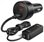 Orico ChargeClip automobilinis įkroviklis | 108W | USB-A, USB-C | juodas