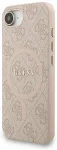 Guess PU Leather 4G Colored Ring Strap MagSafe Case Aizsargapvalks priek&scaron; iPhone 16e / rozā