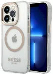 Guess GUHMP14LHTRMD Metal Outline MagSafe Aizsargapvalks priek&scaron; iPhone 14 Pro 6,1" / zelta