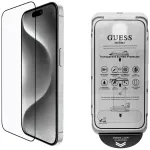 Guess BP Rhinestone 2-in-1 Aizsargstikls priek&scaron; ekrānam un kameras lēcai iPhone 16 Pro Max / sudraba