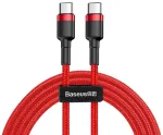 Baseus Cafule USB-C to USB-C kabelis PD 2.0, QC 3.0, 60W, 2m / sarkans