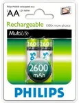 Philips Uzlādējamās baterijas AA NiMH 2600mAh 2gab.