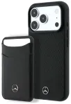 Case Mercedes Grill Pattern and Card Wallet Leather MagSafe for iPhone 18 Pro Max / 17 Pro Max black