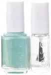 Rinkinys Essie: Nagų lakas Nail Enamel, Vegani&scaron;kas, Blizgus fini&scaron;as, 99, Mint Candy Apple, 13.5 ml + Nagų priežiūra - Good To Go, Vir&scaron;utinis sluoksnis, Nagus stiprinantis lakas, 5 ml