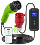 Qoltec Mobile EV charger with adjustable 2in1 Type2 | 7kW | 230V | CEE 32A | Wi-fi | LCD | Portable | Wallbox | 5m