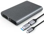 Orico AM2C3-2SN dual drive enclosure for two M.2 SATA+NVMe USB-C 3.2 6Gb/s / 10Gb/s discs - grey