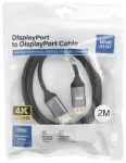 Cable Display Port to Display Port 1.4 Blue Star 4K 120Hz - High Speed, HDR, Ethernet, G-SYNC/FreeSync, 32Gbp, 2 m black