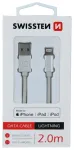 Swissten MFI Textile Fast Charge 3A Lightning Datu un Uzlādes Kabelis 2m