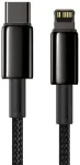 Baseus CATLWJ-A01 Tungsten Gold Ātrās uzlādes kabelis USB-C to Lightning 20W 2m / melns