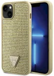 Guess GUHCP14MHDGTPD Hardcase Rhinestone Triangle Aizsargapvalks priek&scaron; iPhone 14 Plus/15 Plus 6.7" / zelta