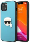 Karl Lagerfeld KLHCP13SPKMB Leather Ikonik Karl`s Head Me Aizsargapvalks priek&scaron; iPhone 13 mini 5.4" / zils