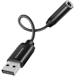 ADA-HA USB-A Hi-Res DAC audio adapter. External USB-A sound card to 3,5 mm jack, 384 kHz 32 bit DAC, stereo