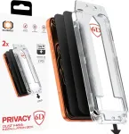 Tel Protect Dust-Free Easy Fit Full Glue 6D grūdintas apsauginis stiklas telefonui iPhone 18 Pro (privatumo efektas) (2 vnt.)