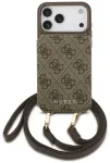Case Guess 4G Cardslots & Magnetic Closure Crossbody for iPhone 18 Pro / 17 Pro brown