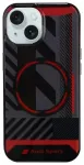 Audi IML Sport MagSafe Case iPhone 15 | 14 Plus Plus 6.7" czarny|black hardcase dėklas AU-IMLMIP15M-RSQ|D2-BK