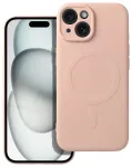Silicone Mag Cover telefono dėklas su MagSafe palaikymu iPhone 15 rožinis